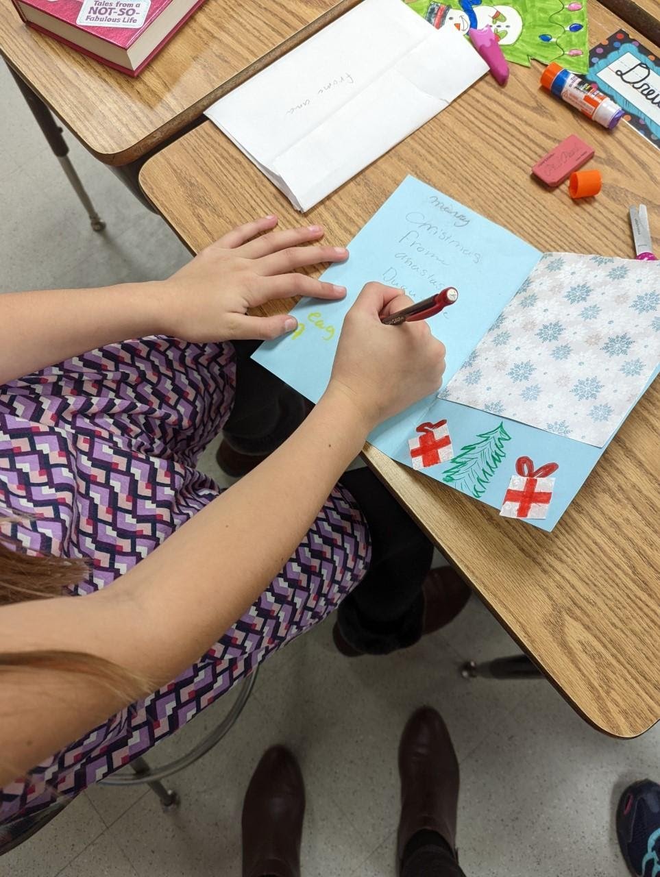 Kids designed cards for nursing home and adult home residents.